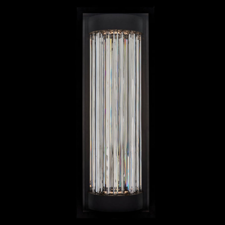 ##Antique Hardware## Cilindro  Esterno 28 in  Black Fluorocarbon Outdoor Wall Sconce