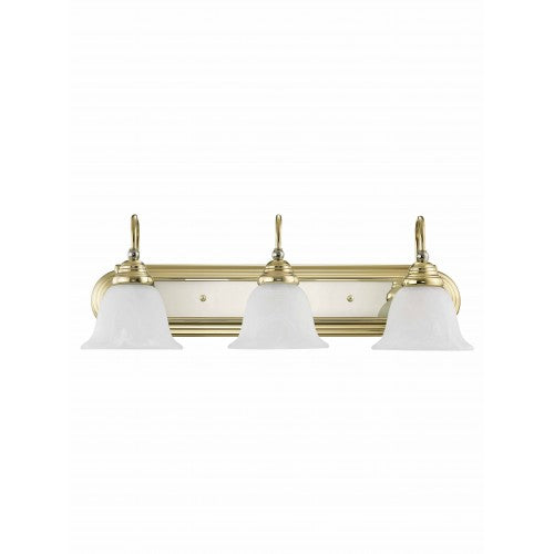 ##Antique Hardware## 3 Light Polished Brass & Polished Chrome Bath Light