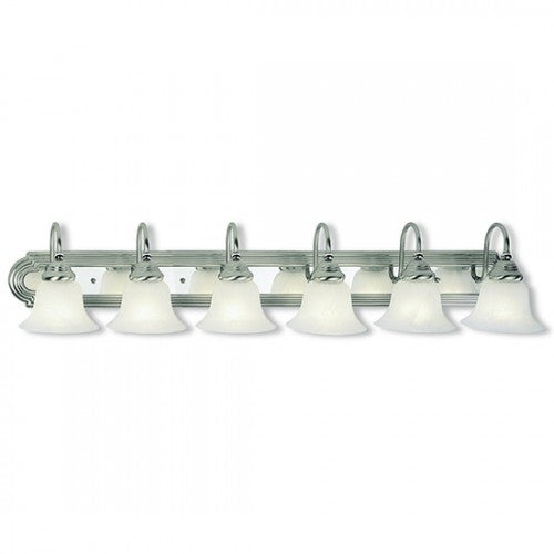 ##Antique Hardware## 6 Light Brushed Nickel & Polished Chrome Bath Light