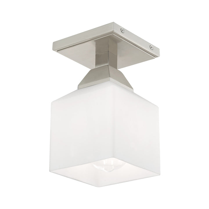 ##Antique Hardware## 1 Light Brushed Nickel Ceiling Mount