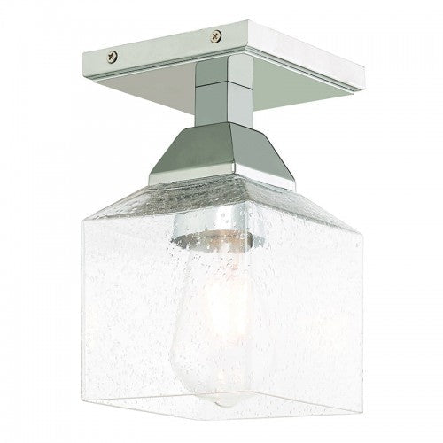 ##Antique Hardware## 1 Light Polished Chrome Ceiling Mount
