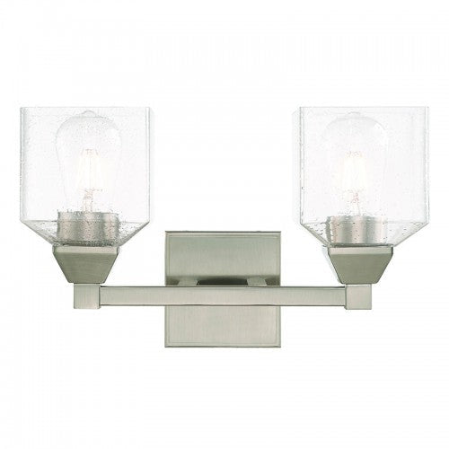 ##Antique Hardware## 2 Light Brushed Nickel Bath Vanity