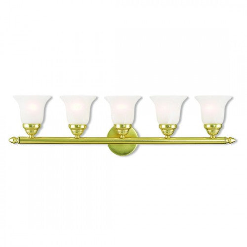 ##Antique Hardware## 5 Light Polished Brass Bath Light