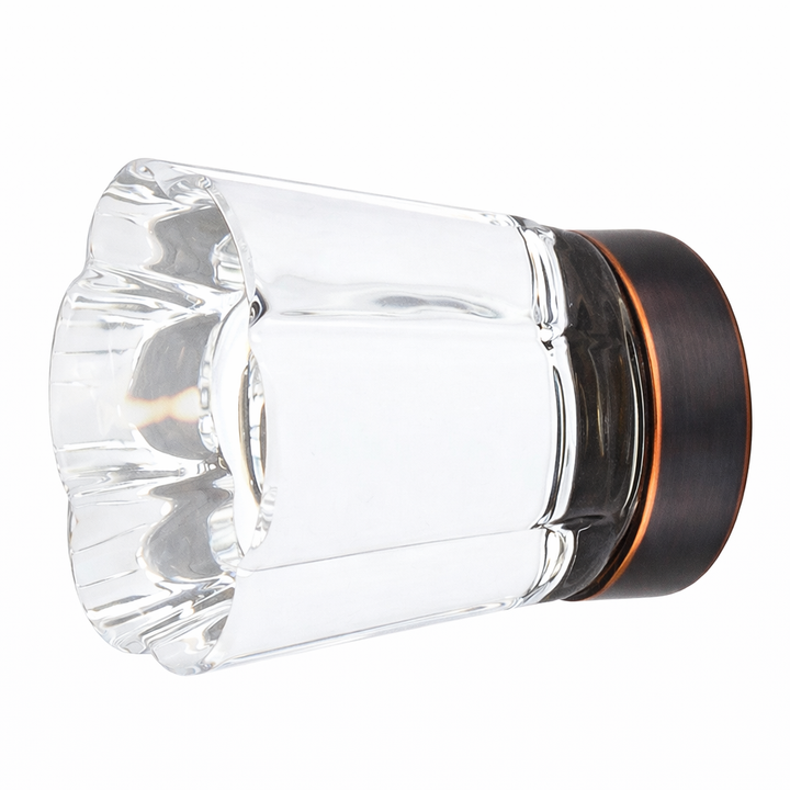 1 1/4 Inch Clear Crystal Glass Forza Cabinet & Furniture Knob