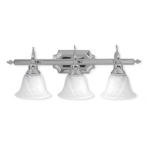 ##Antique Hardware## 3 Light Polished Chrome Bath Light