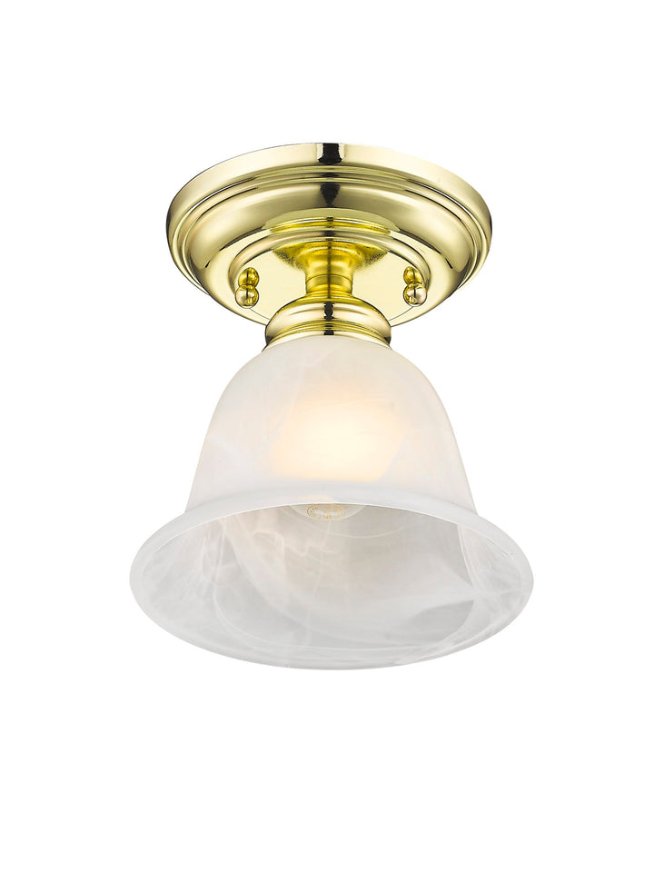 Antique Hardware 1 Light Polished Brass Ceiling Mount Semi Flush