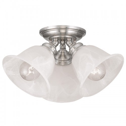 ##Antique Hardware## 3 Light Brushed Nickel Ceiling Mount