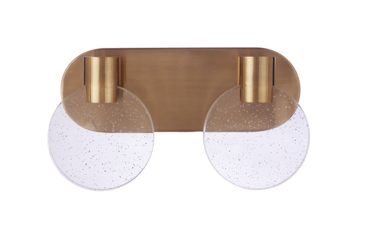 Antique Hardware Glisten 2 Light LED Vanity in Satin Brass Bath and Vanity