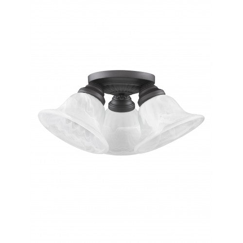 ##Antique Hardware## 3 Light Bronze Ceiling Mount