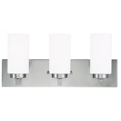 ##Antique Hardware## 3 Light Brushed Nickel Bath Light