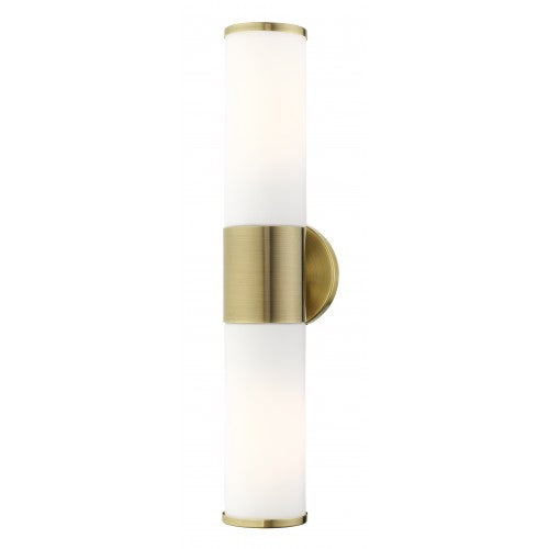 ##Antique Hardware## 2 Light Antique Brass ADA Vanity Sconce