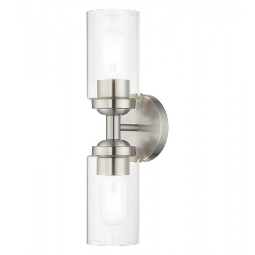 ##Antique Hardware## 2 Light Brushed Nickel Vanity Sconce