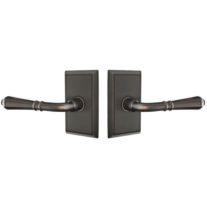 ##Antique Hardware## Emtek Solid Brass Turino Lever With Rectangular Rosette (Many Finishes Available)