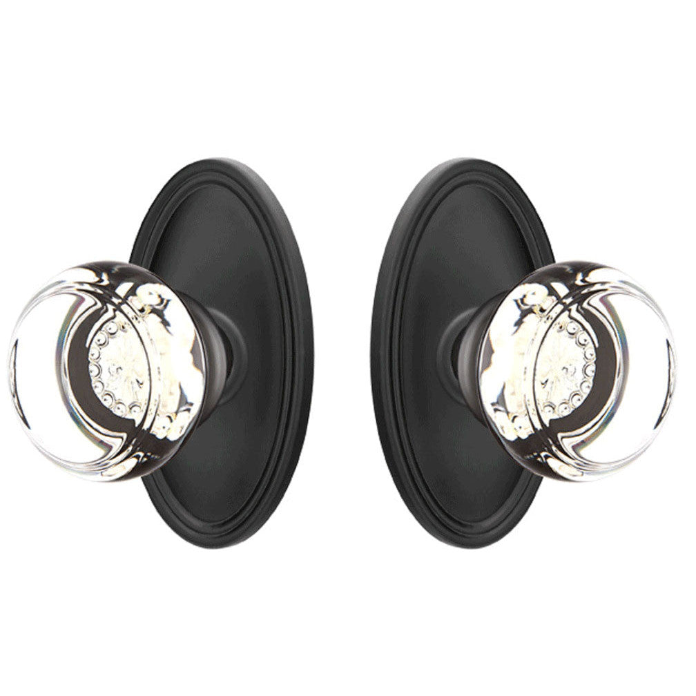 ##Antique Hardware## Emtek Crystal Georgetown Door Knob Set With Oval Rosette (Several Finishes Available)