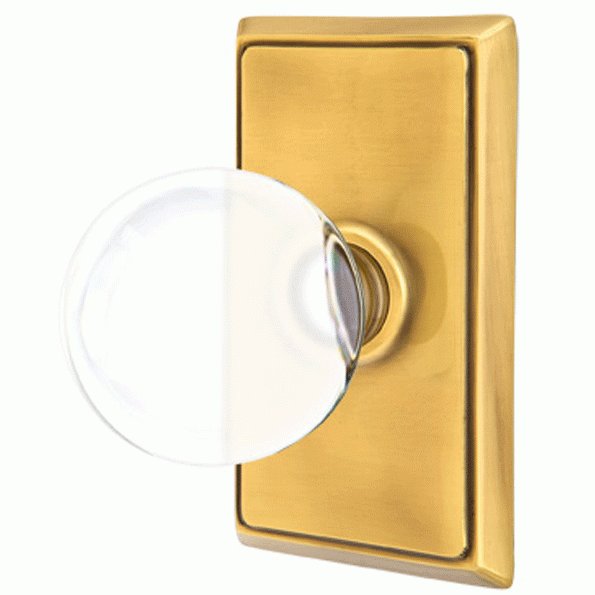 ##Antique Hardware## Crystal Bristol Door Knob Set With Rectangular Rosette (Severl Finish Options)
