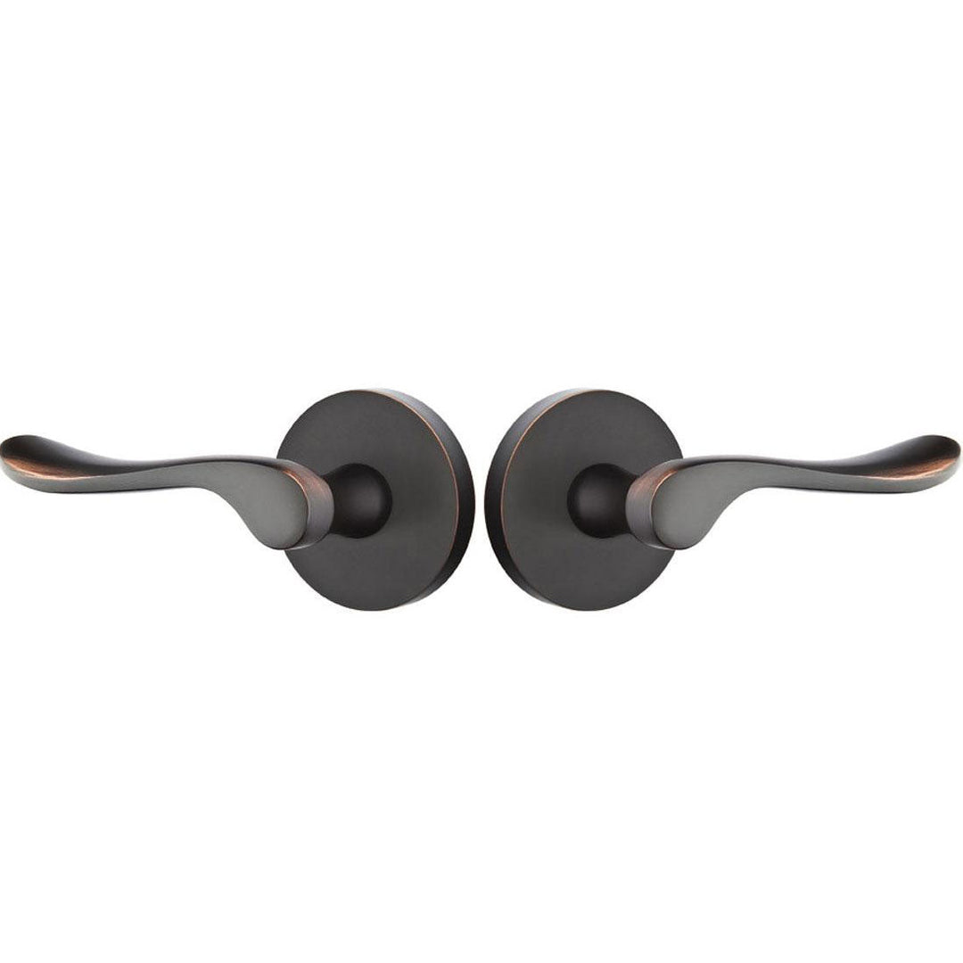 Antique Hardware Emtek Solid Brass Luzern Lever With Disk Rosette (Several Finishes Available) EMTEK LEVER DOOR KNOB
