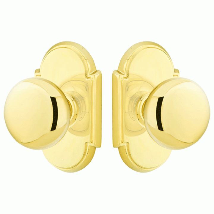 ##Antique Hardware## Solid Brass Providence Door Knob Set With # 8 Rosette (Several Finish Options)