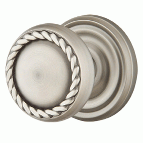 ##Antique Hardware## Solid Brass Rope Door Knob Set With Regular Rosette (Several Finish Options)