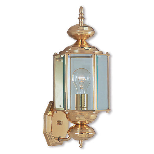 ##Antique Hardware## 1 Light Polished Brass Outdoor Wall Lantern