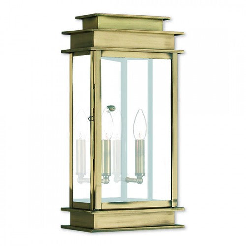 ##Antique Hardware## 2 Light Antique Brass Outdoor Wall Lantern