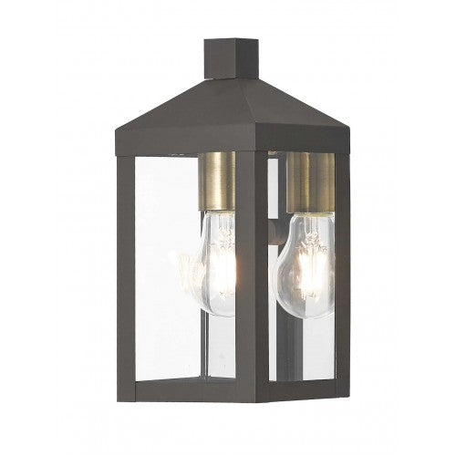 ##Antique Hardware## 1 Light Bronze Outdoor Wall Lantern