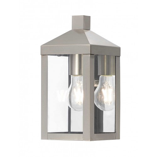 Antique Hardware 1 Light Brushed Nickel Outdoor Wall Lantern Lantern