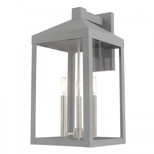 ##Antique Hardware## 3 Light Nordic Gray Outdoor Wall Lantern