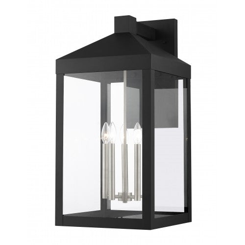 ##Antique Hardware## 5 Light Black Outdoor Wall Lantern