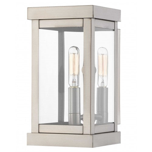 Antique Hardware 1 Light Brushed Nickel Outdoor Wall Lantern Lantern