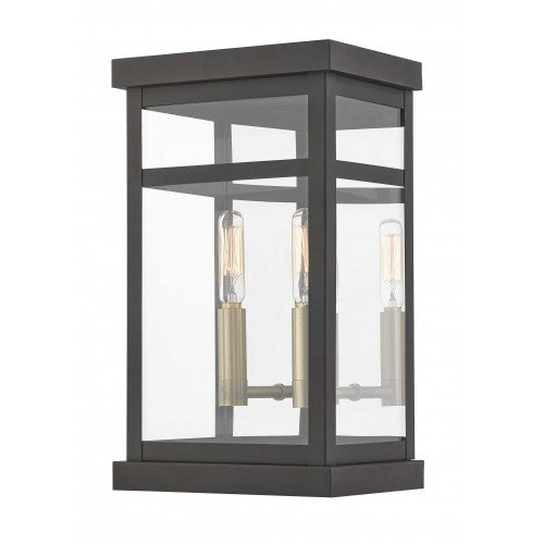 ##Antique Hardware## 2 Light Bronze Outdoor Wall Lantern