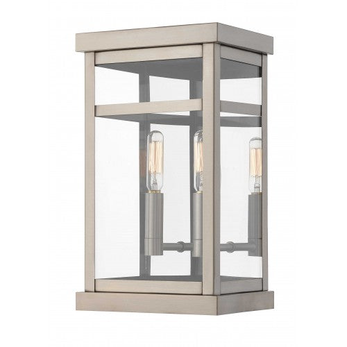 Antique Hardware 2 Light Brushed Nickel Outdoor Wall Lantern Lantern