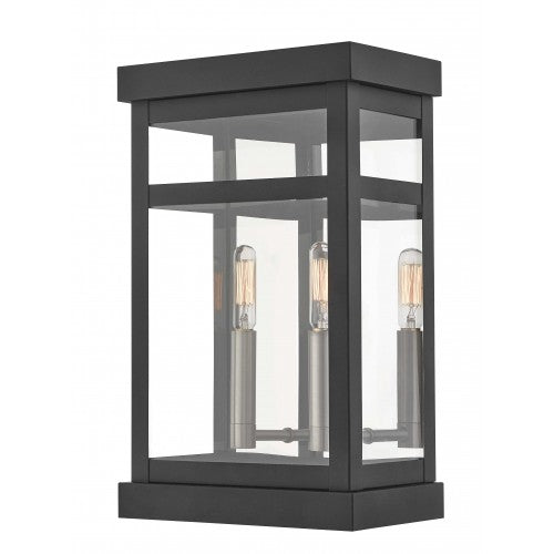 ##Antique Hardware## 2 Light Black Outdoor Wall Lantern