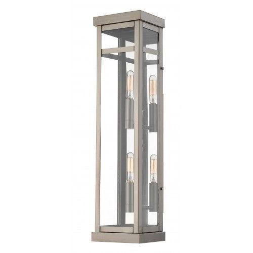 Antique Hardware 2 Light Brushed Nickel Outdoor Wall Lantern Lantern