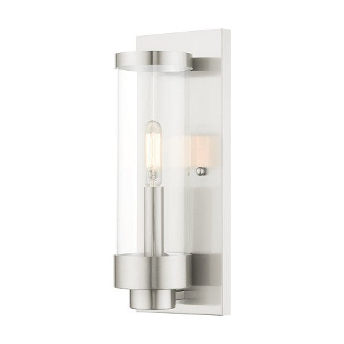##Antique Hardware## 1 Light Brushed Nickel Outdoor ADA Wall Lantern