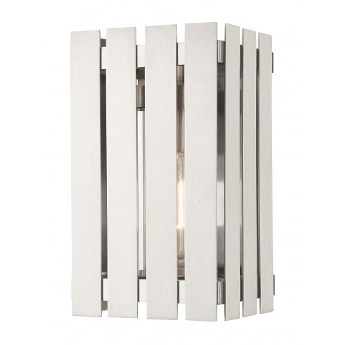 ##Antique Hardware## 1 Light Brushed Nickel Outdoor Wall Lantern