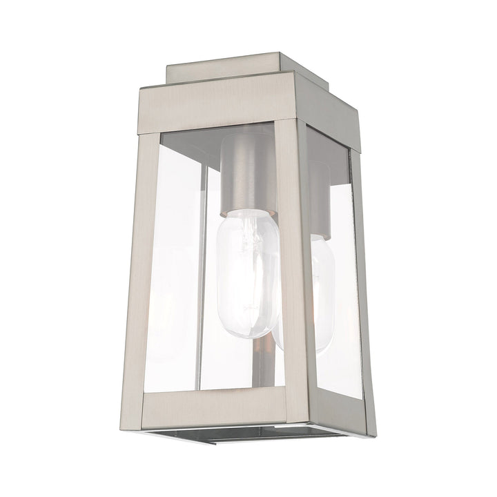 ##Antique Hardware## 1 Light Brushed Nickel Outdoor Wall Lantern