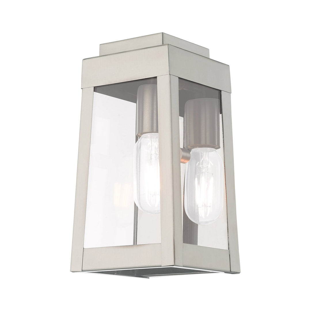 ##Antique Hardware## 1 Light Brushed Nickel Outdoor Wall Lantern