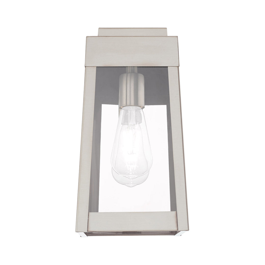 ##Antique Hardware## 1 Light Brushed Nickel Outdoor Wall Lantern