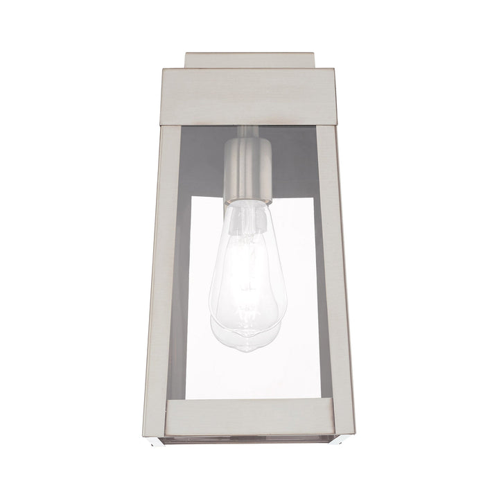 ##Antique Hardware## 1 Light Brushed Nickel Outdoor Wall Lantern