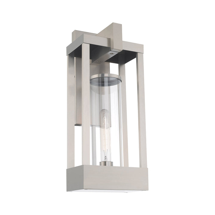 ##Antique Hardware## 1 Light Brushed Nickel Outdoor Wall Lantern