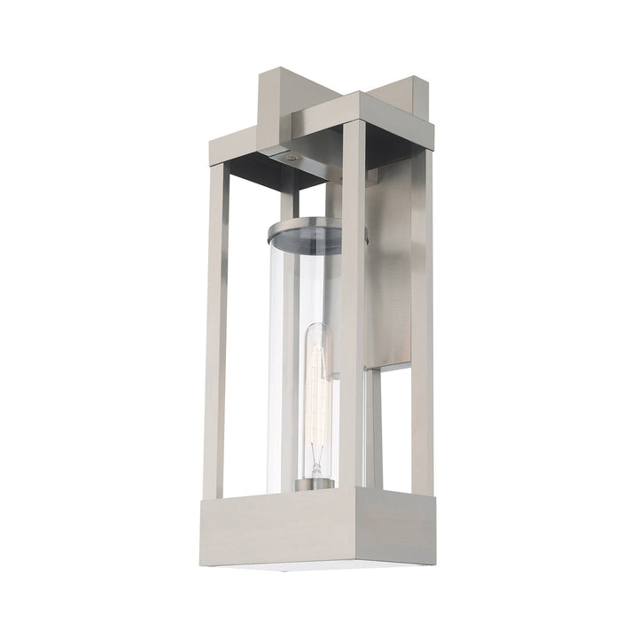 ##Antique Hardware## 1 Light Brushed Nickel Outdoor Wall Lantern