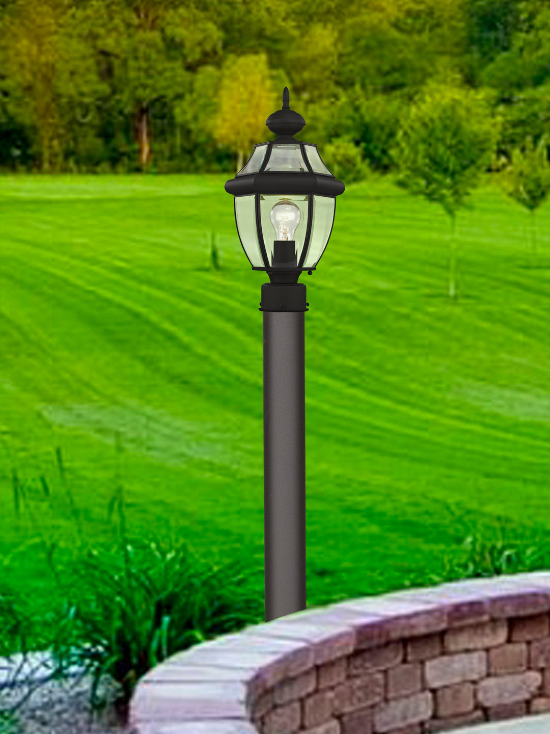 ##Antique Hardware## 1 Light Black Outdoor Post Top Lantern