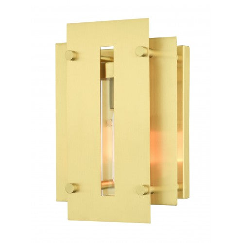 ##Antique Hardware## 1 Light Satin Brass Outdoor Wall Lantern