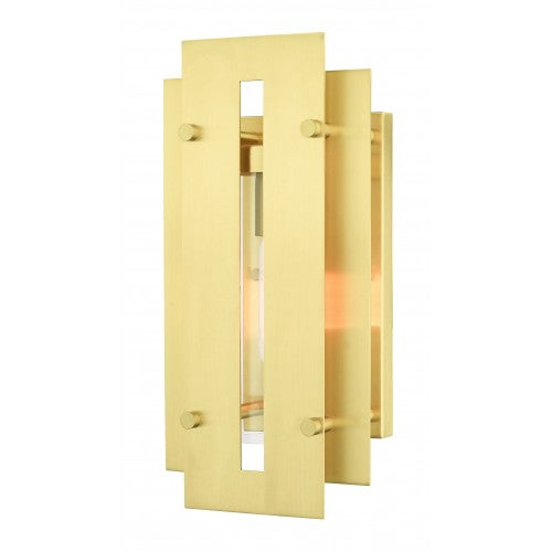##Antique Hardware## 1 Light Satin Brass Outdoor Wall Lantern