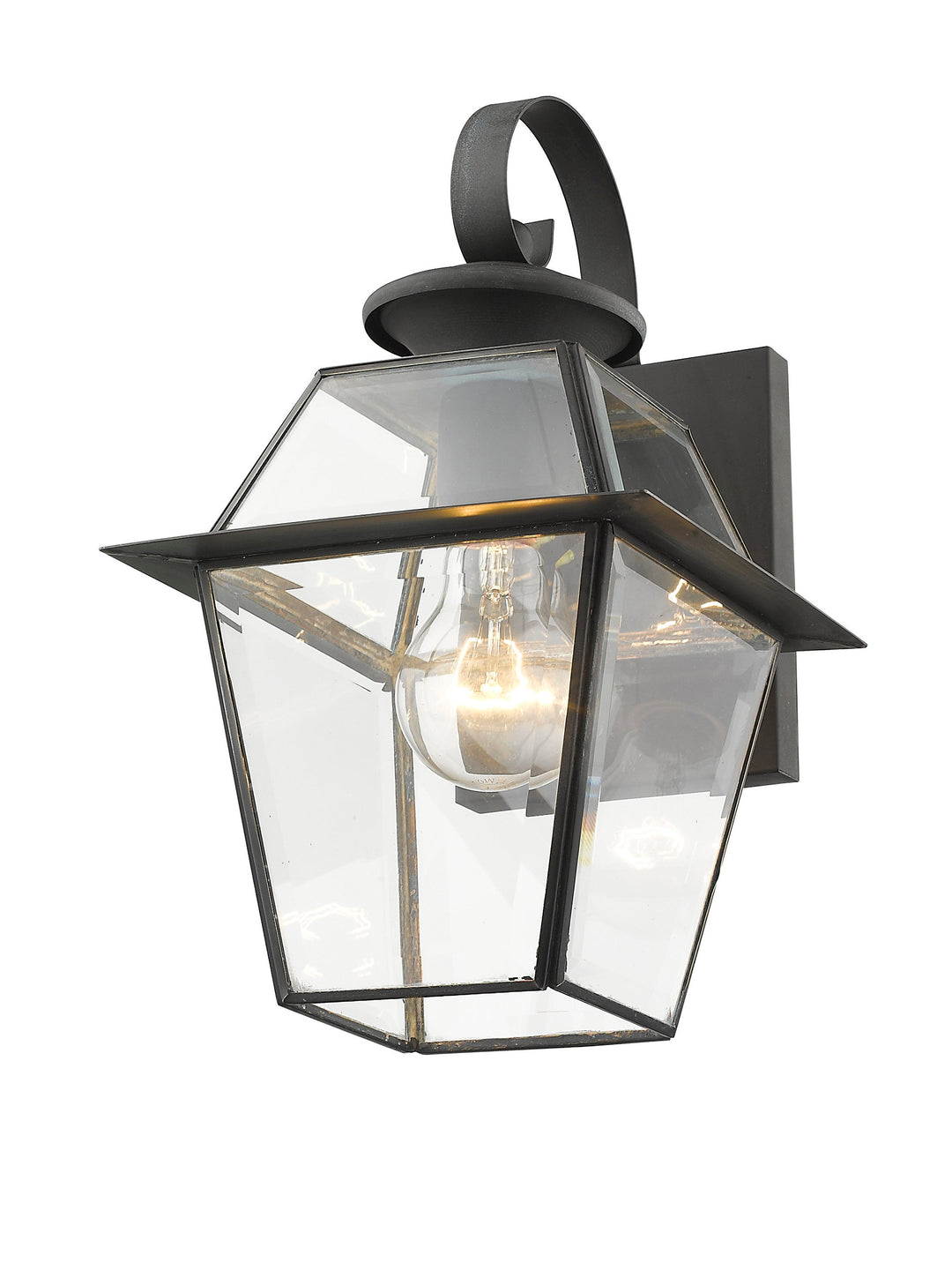 ##Antique Hardware## 1 Light Charcoal Outdoor Wall Lantern