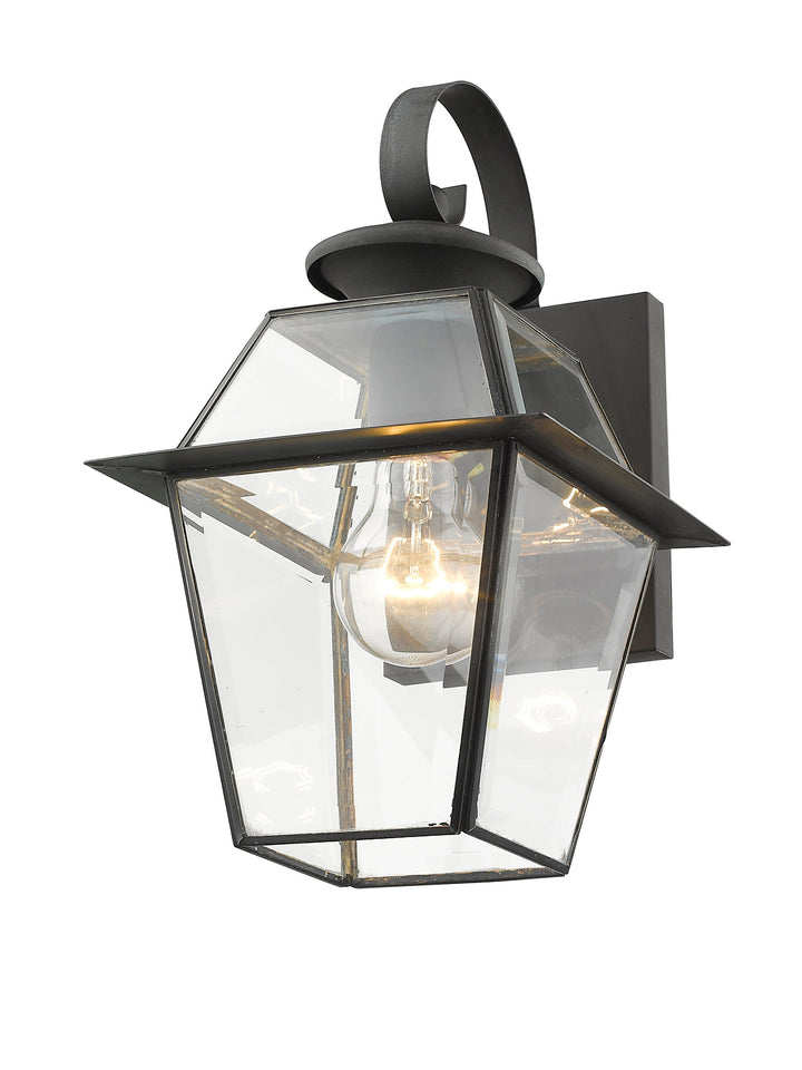 ##Antique Hardware## 1 Light Charcoal Outdoor Wall Lantern