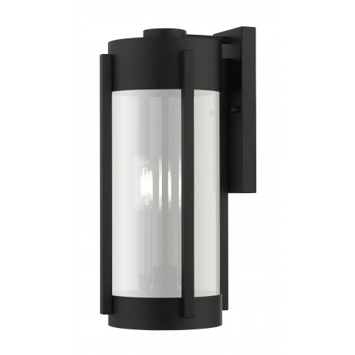 ##Antique Hardware## 3 Light Black Outdoor Wall Lantern