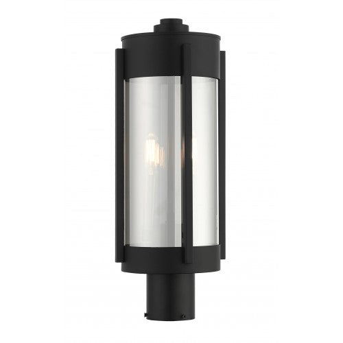 Antique Hardware 2 Light Black Outdoor Post Top Lantern Post
