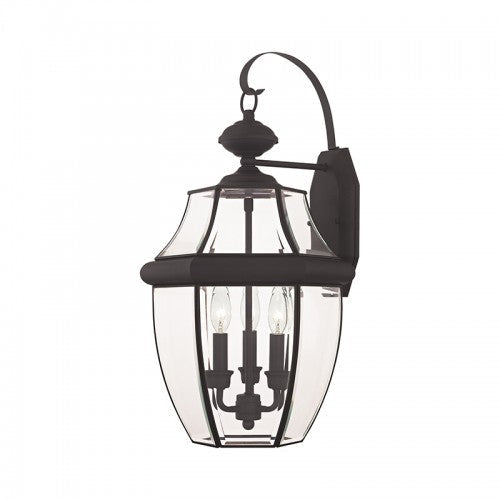 ##Antique Hardware## 3 Light Bronze Outdoor Wall Lantern