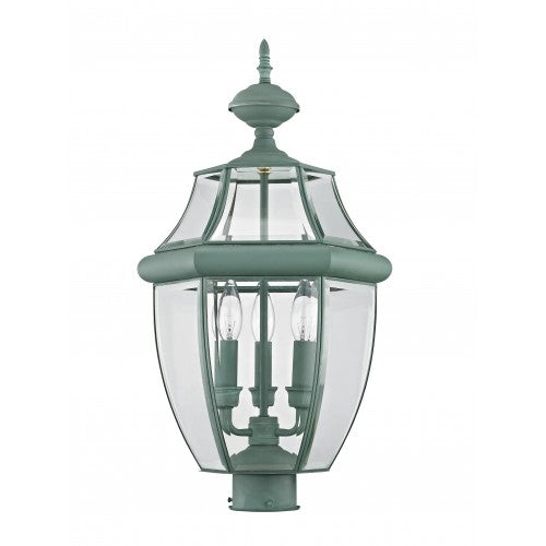 Antique Hardware 3 Light Verdigris Outdoor Post Top Lantern Post